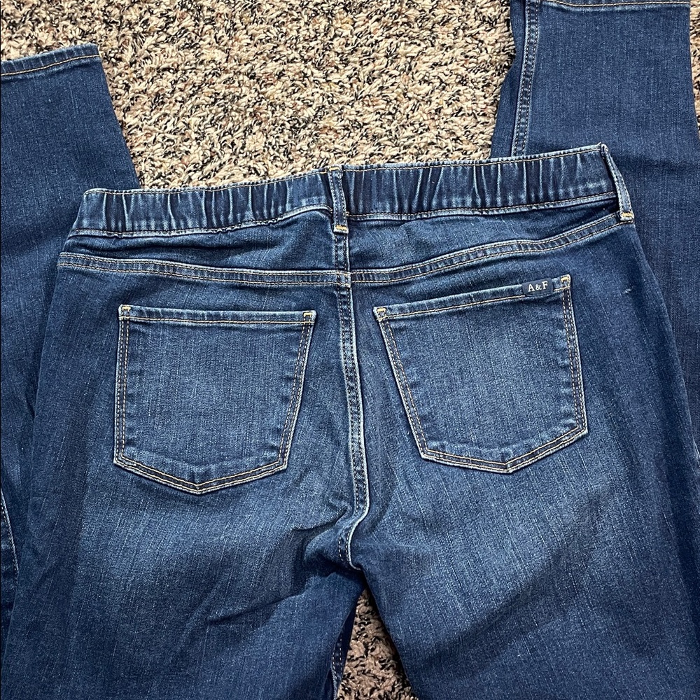 Abercrombie Kids Pull On Skinny Legging Ripped Blue Jeans Girls 17/18 | EUC - Picture 5 of 7